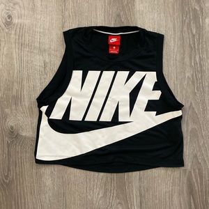 Nike black crop tank top